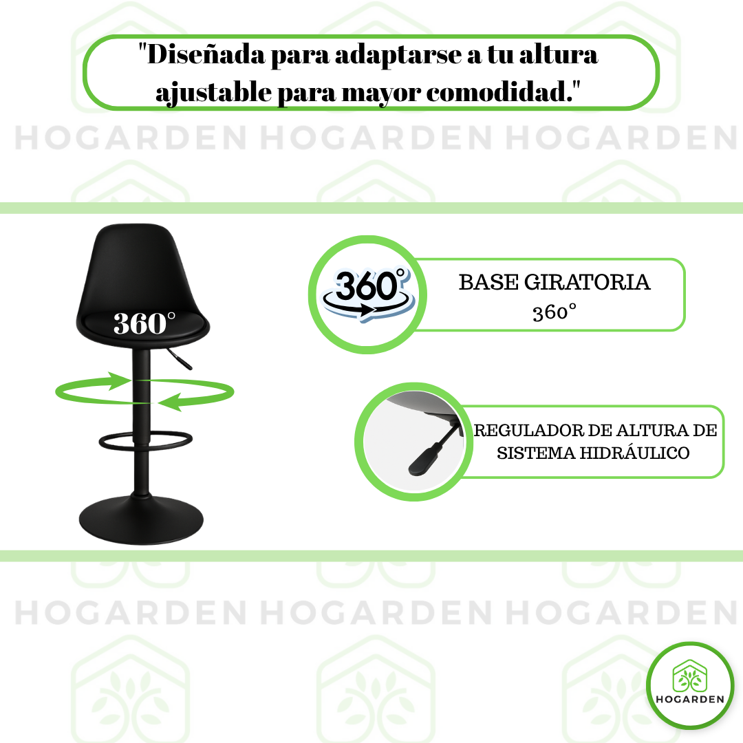 Banco Negro Alto Eames Para Barra Y Cocina