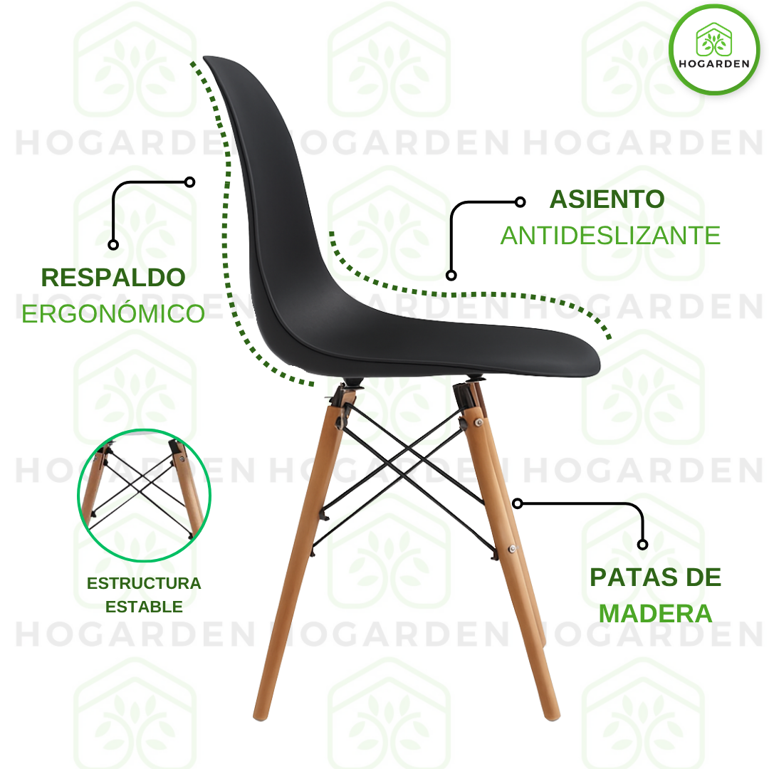 Silla Eames Minimalista Negro