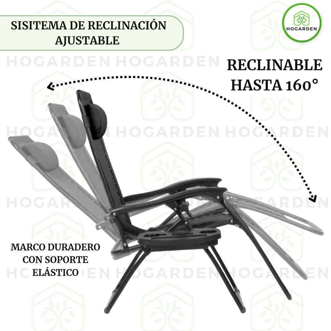 Silla Camastro Gravedad Cero Negro