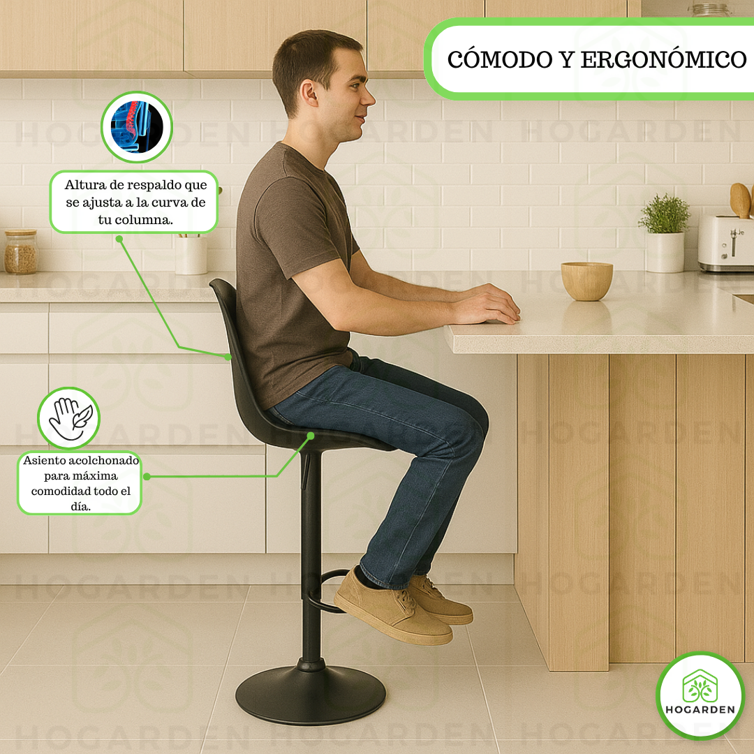 Banco Negro Alto Eames Para Barra Y Cocina