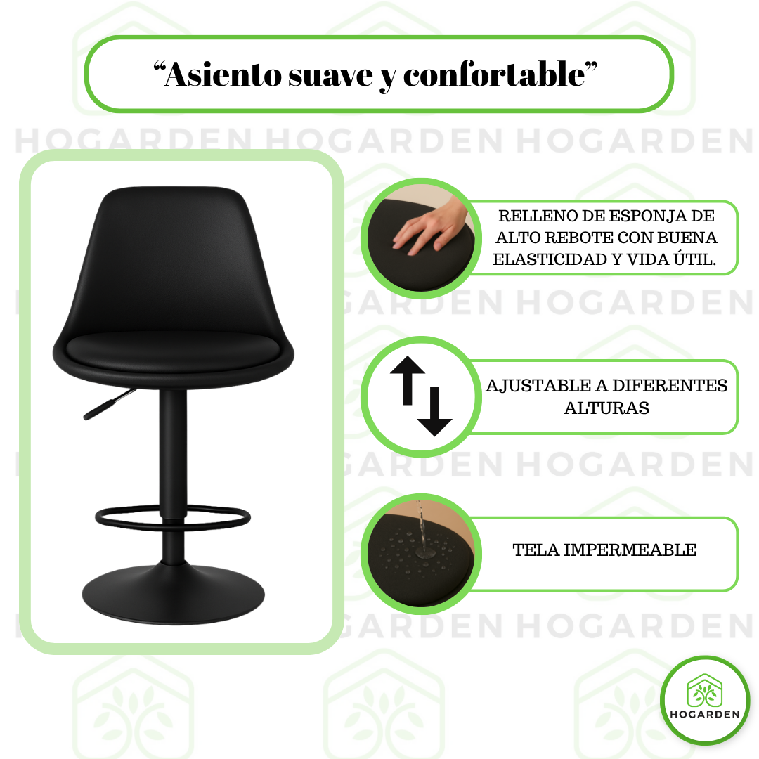 Banco Negro Alto Eames Para Barra Y Cocina