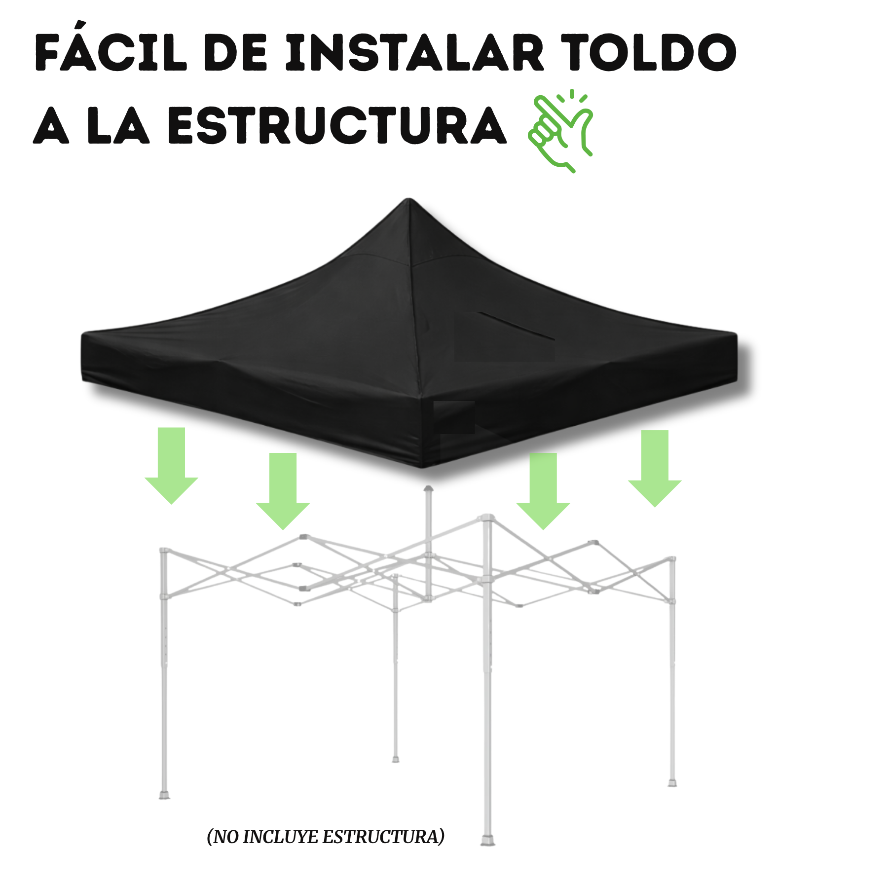 Repuesto De Toldo Negro 3x3 M