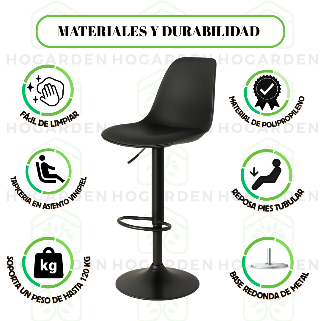 Banco Negro Alto Eames Para Barra Y Cocina