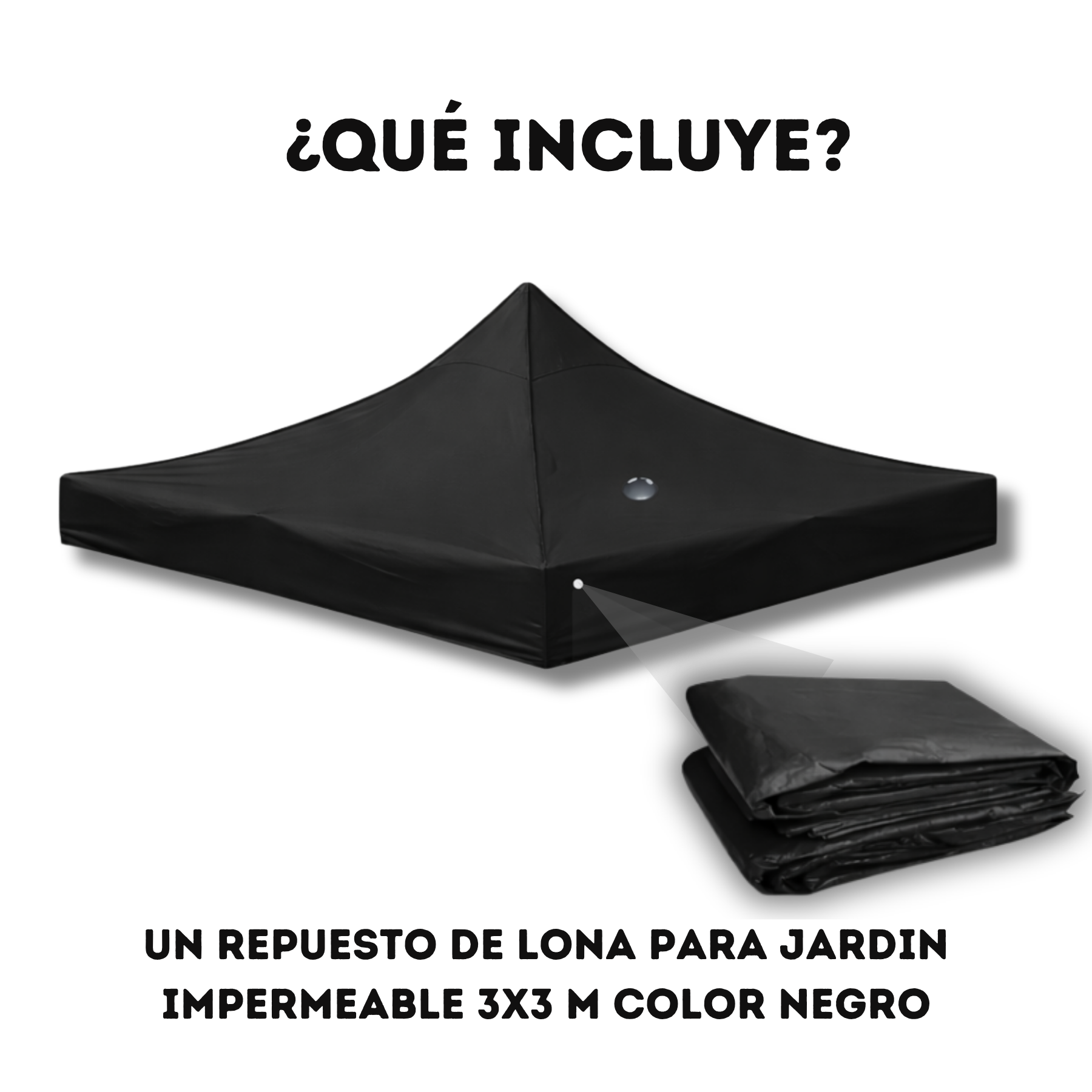Repuesto De Toldo Negro 3x3 M