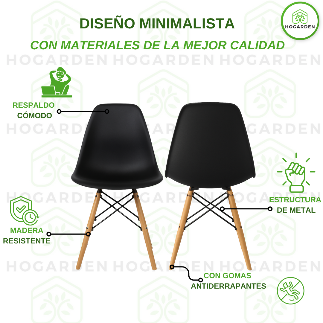 Silla Eames Minimalista Negro