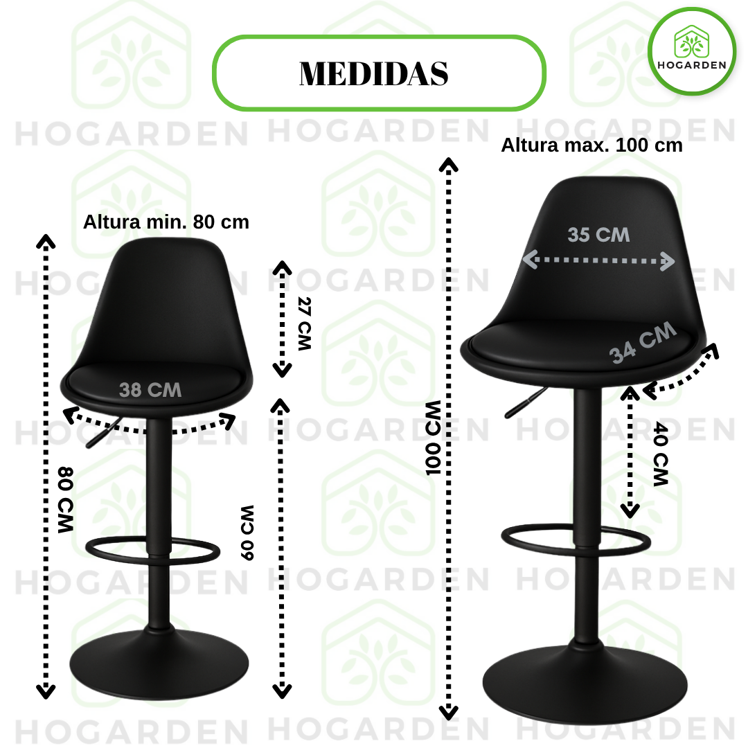 Banco Negro Alto Eames Para Barra Y Cocina