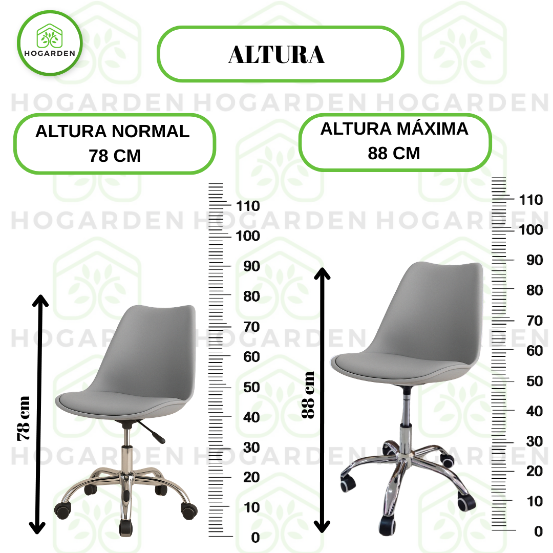 Silla Ejecutiva Eames Con Ruedas Gris