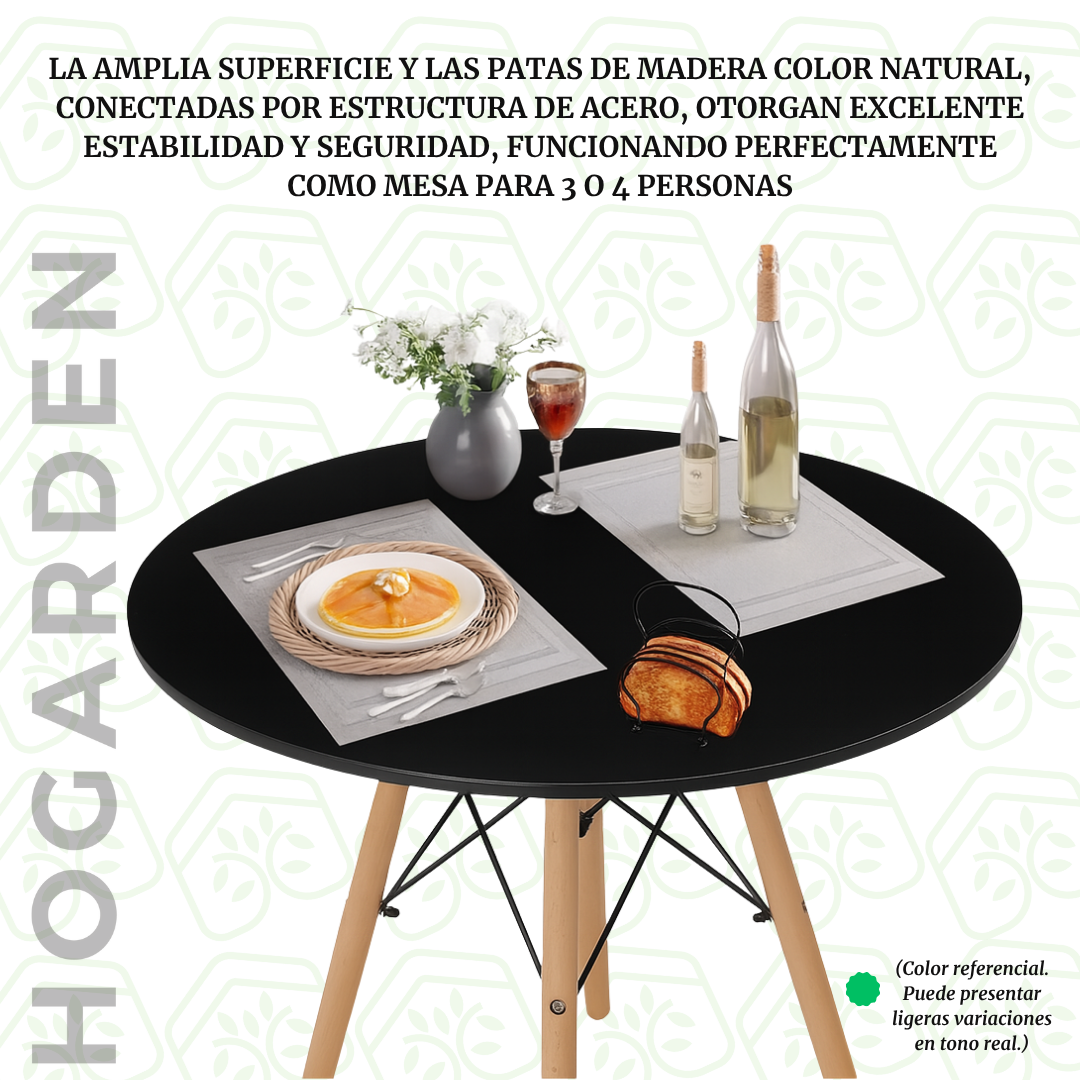 Mesa Eames Negro Redonda