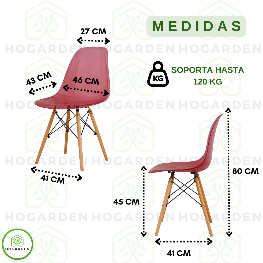 Silla Eames Transparente Rosa