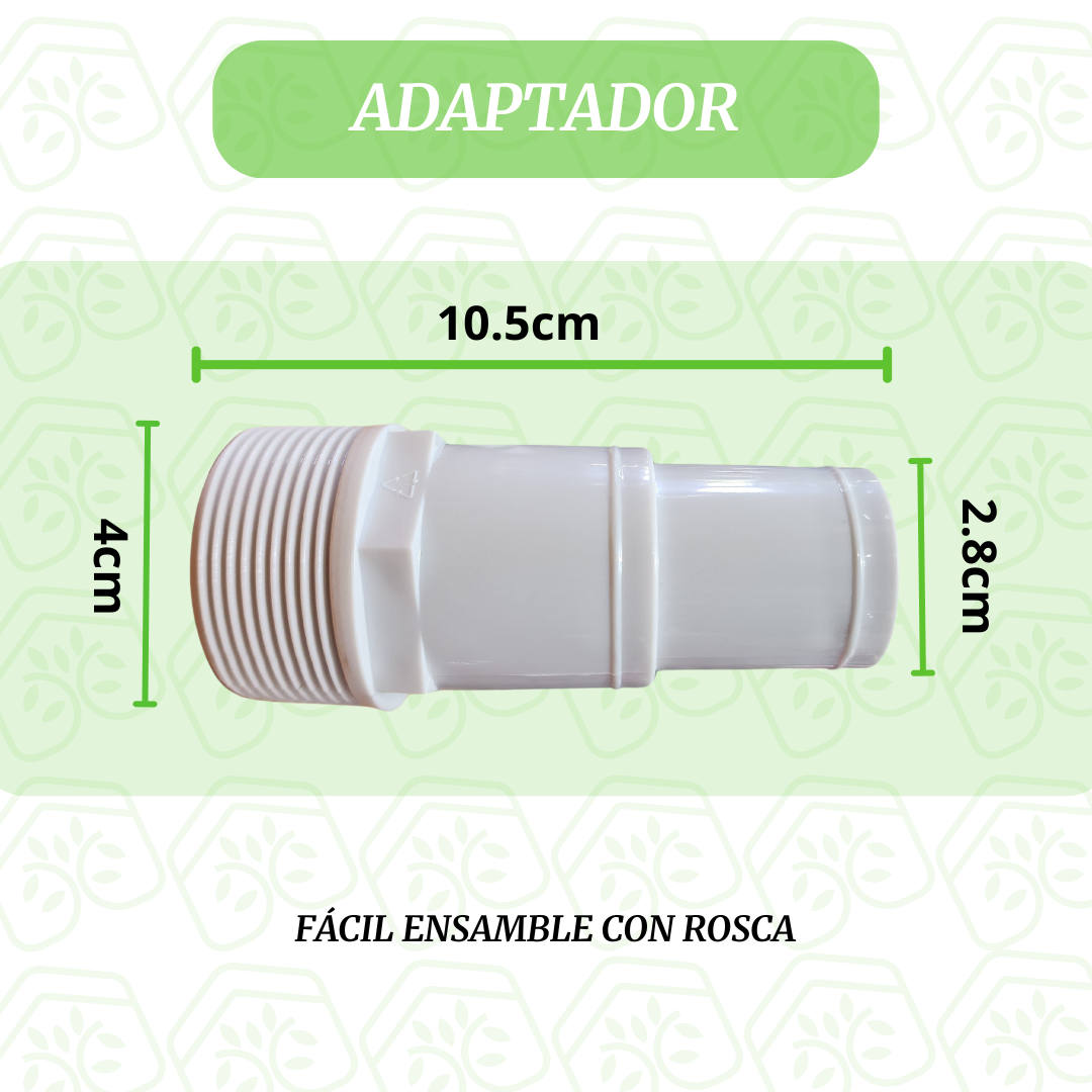 Combo Manguera 10.5 Con Adaptador Para Limpiar Alberca