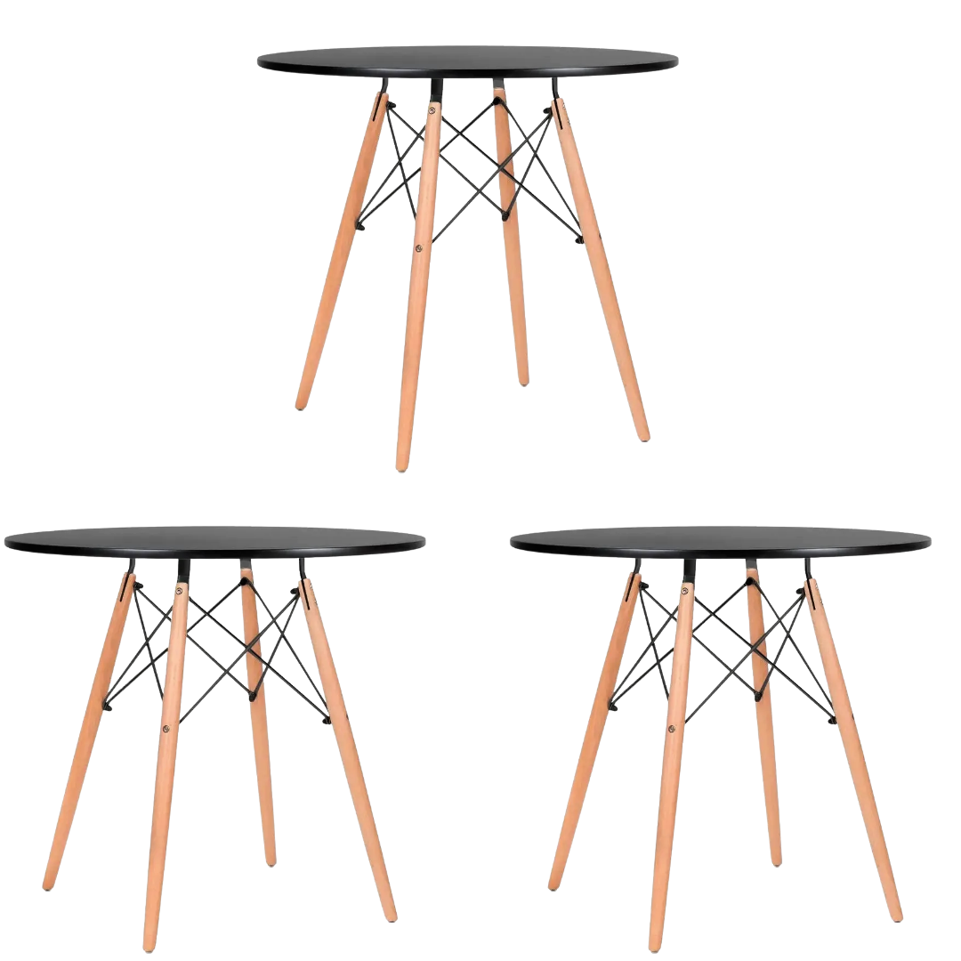 Mesa Eames Negro Redonda