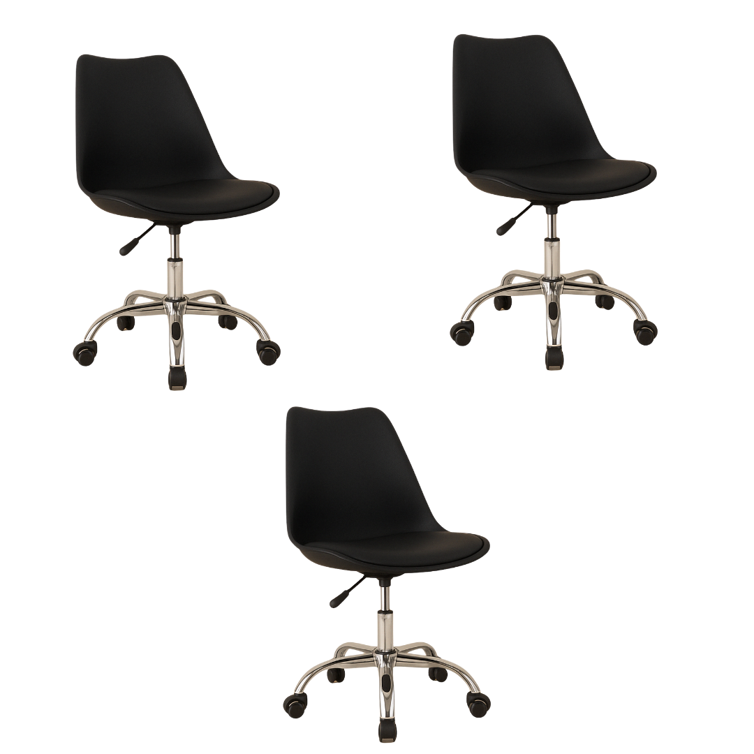 Silla Ejecutiva Eames Con Ruedas Negro