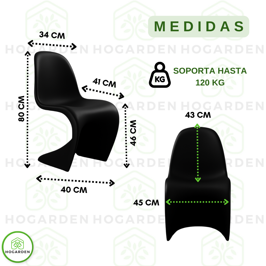 Silla Moderna Estilo Panton Negro