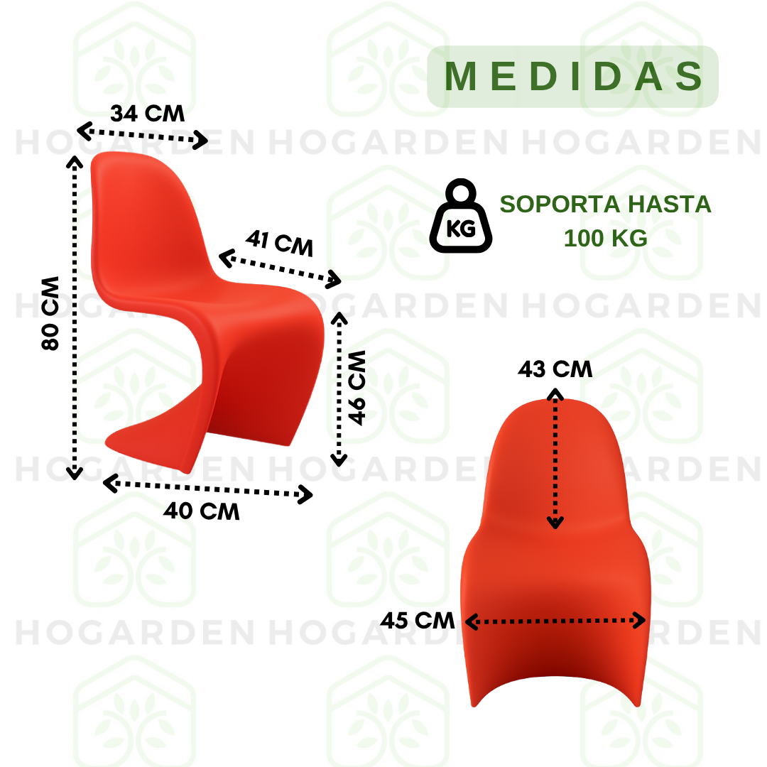 Silla Moderna Estilo Panton Roja