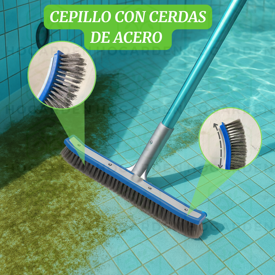 Cepillo Limpiador de Alberca 45 cm Cerdas Acero