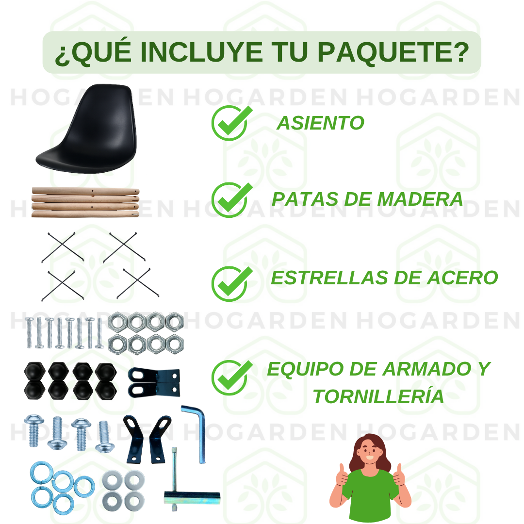 Silla Eames Minimalista Negro