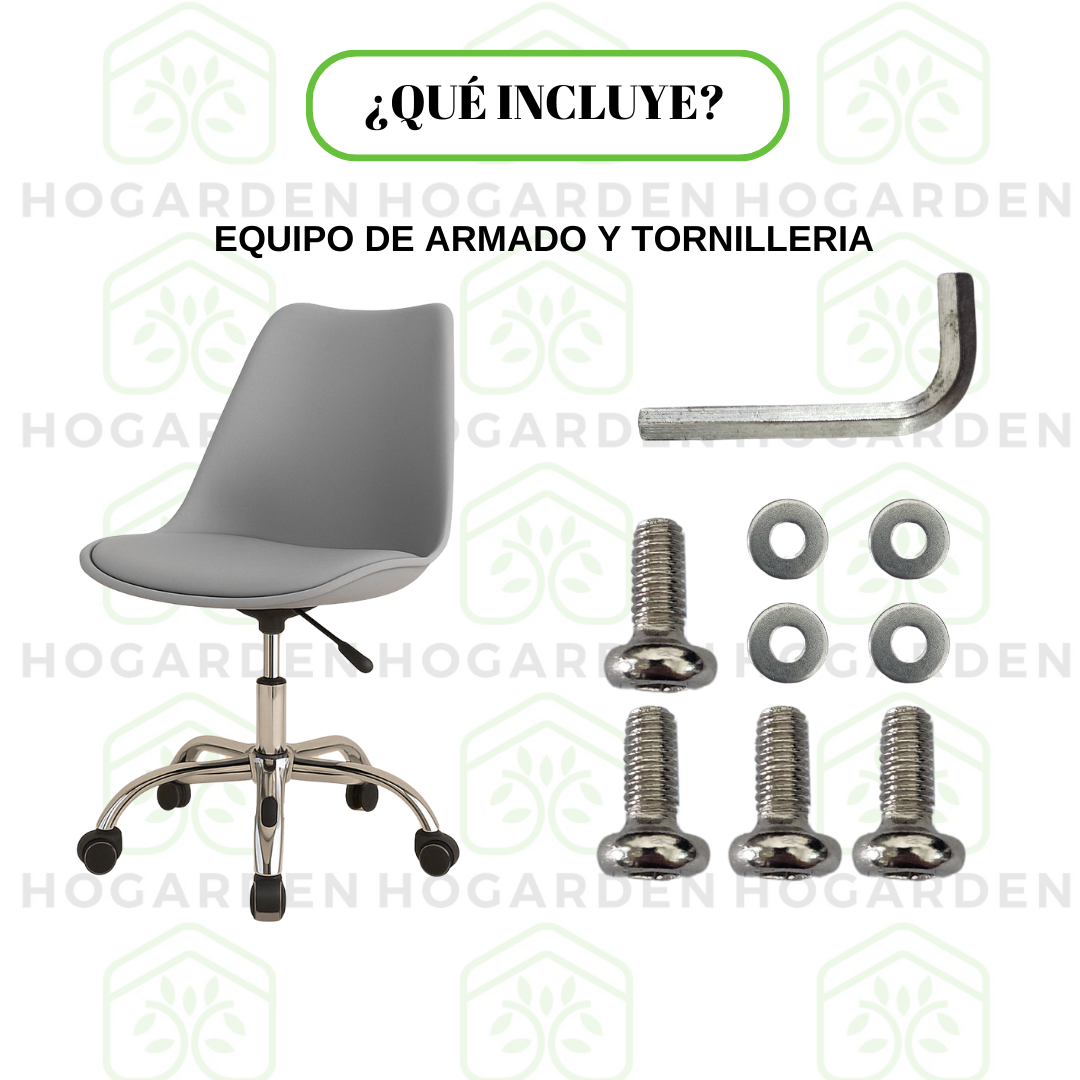 Silla Ejecutiva Eames Con Ruedas Gris