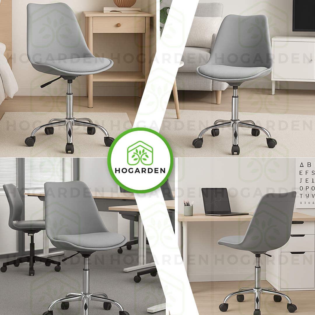 Silla Ejecutiva Eames Con Ruedas Gris