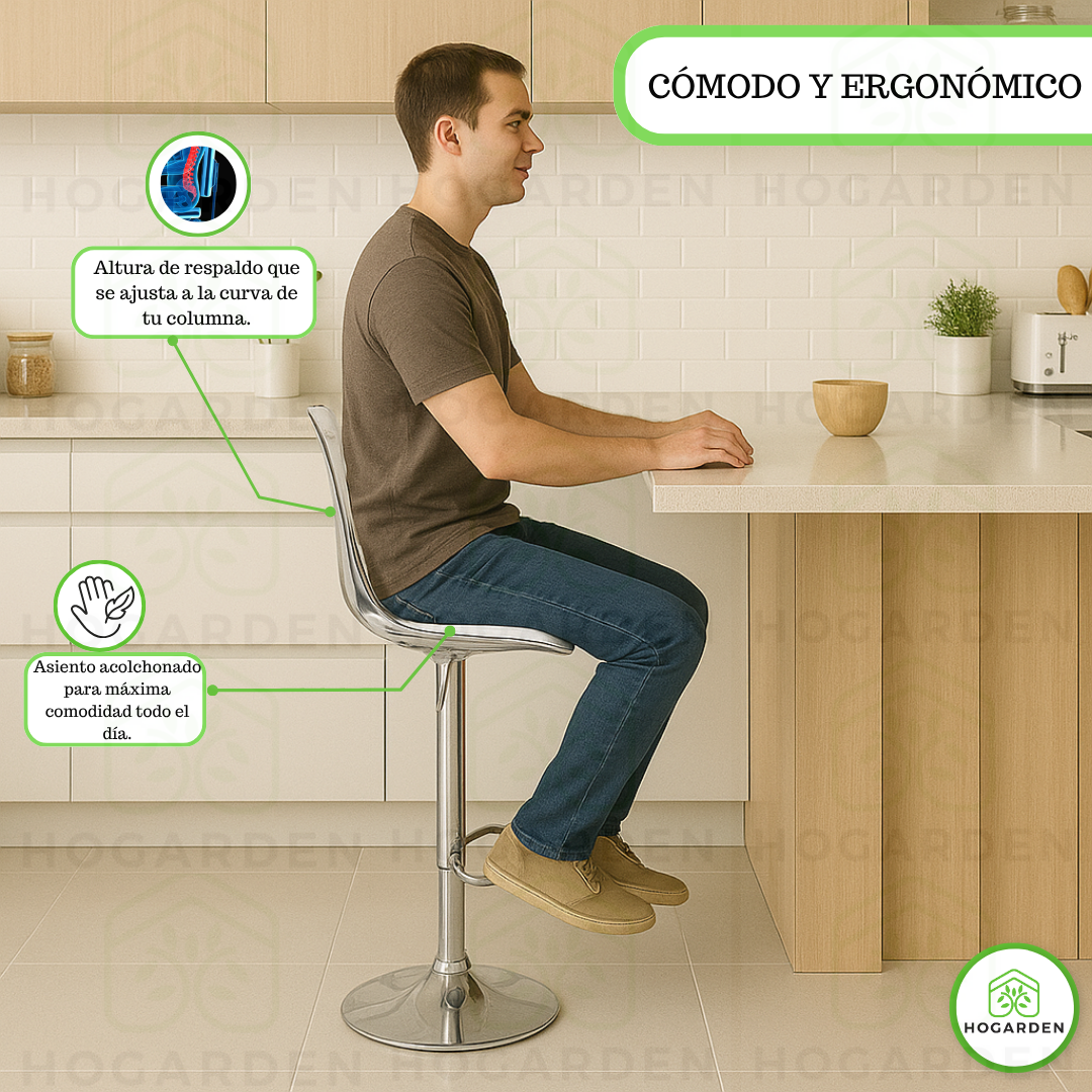 Banco Transparente Alto Eames Para Barra Y Cocina