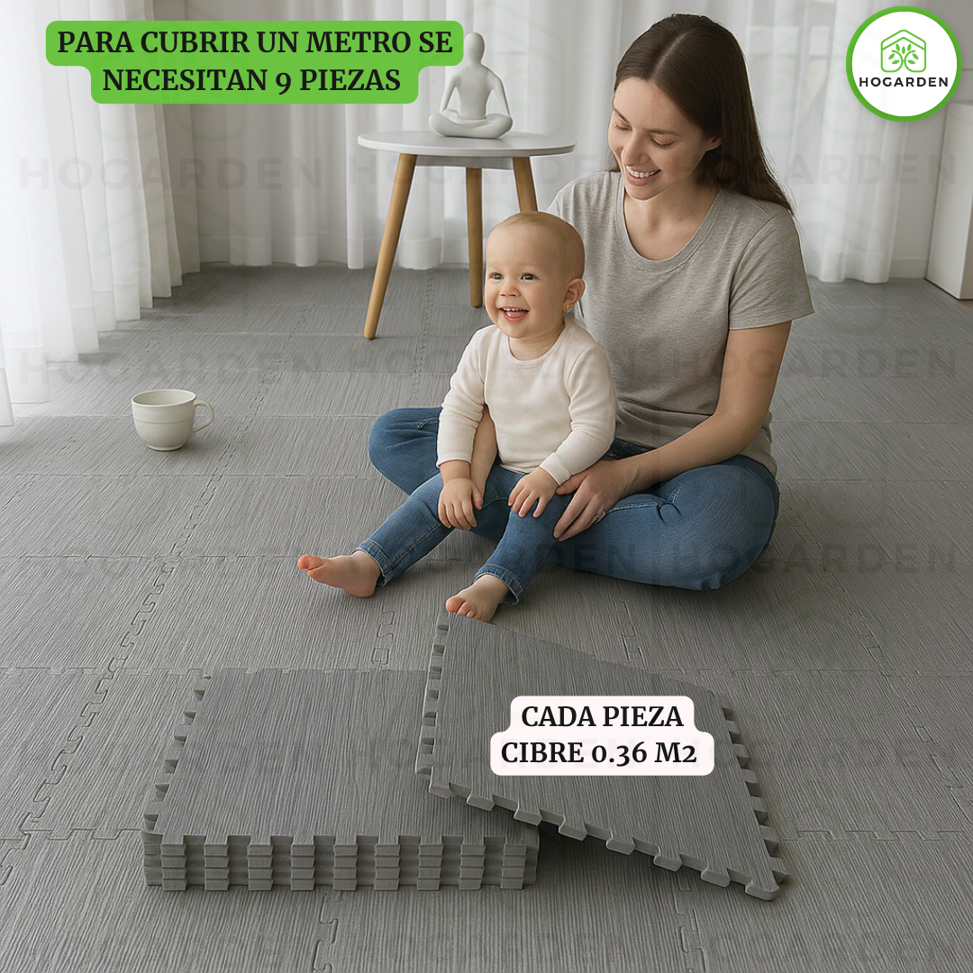 Piso Eva Tipo Madera Gris 1.0cm