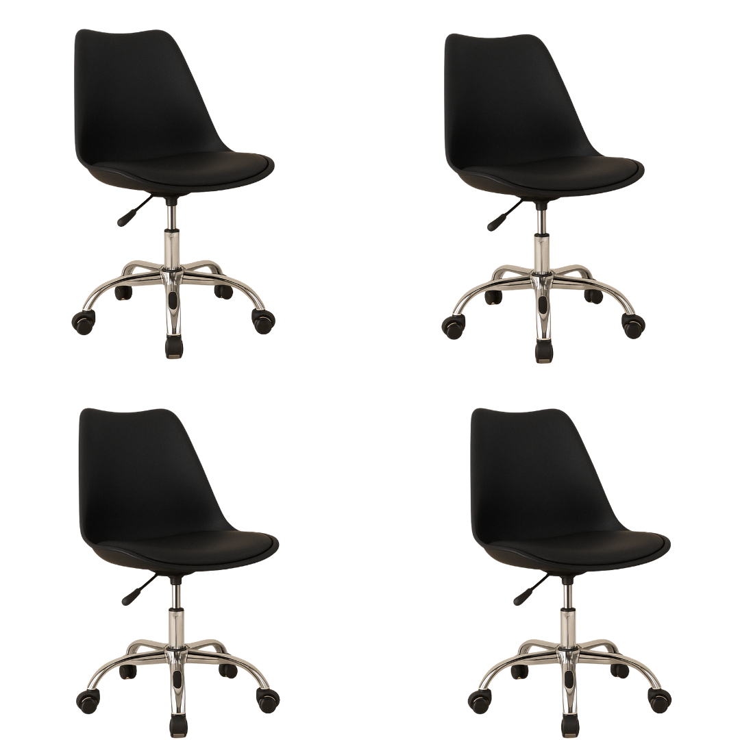 Silla Ejecutiva Eames Con Ruedas Negro