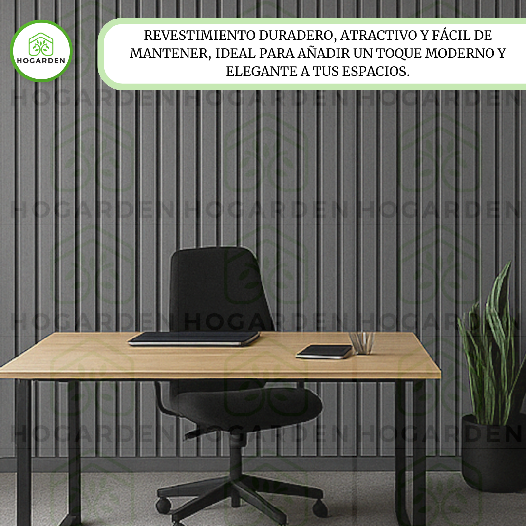 Panel Decorativo WPC Gris 1 m x 16 cm 12 Pzs