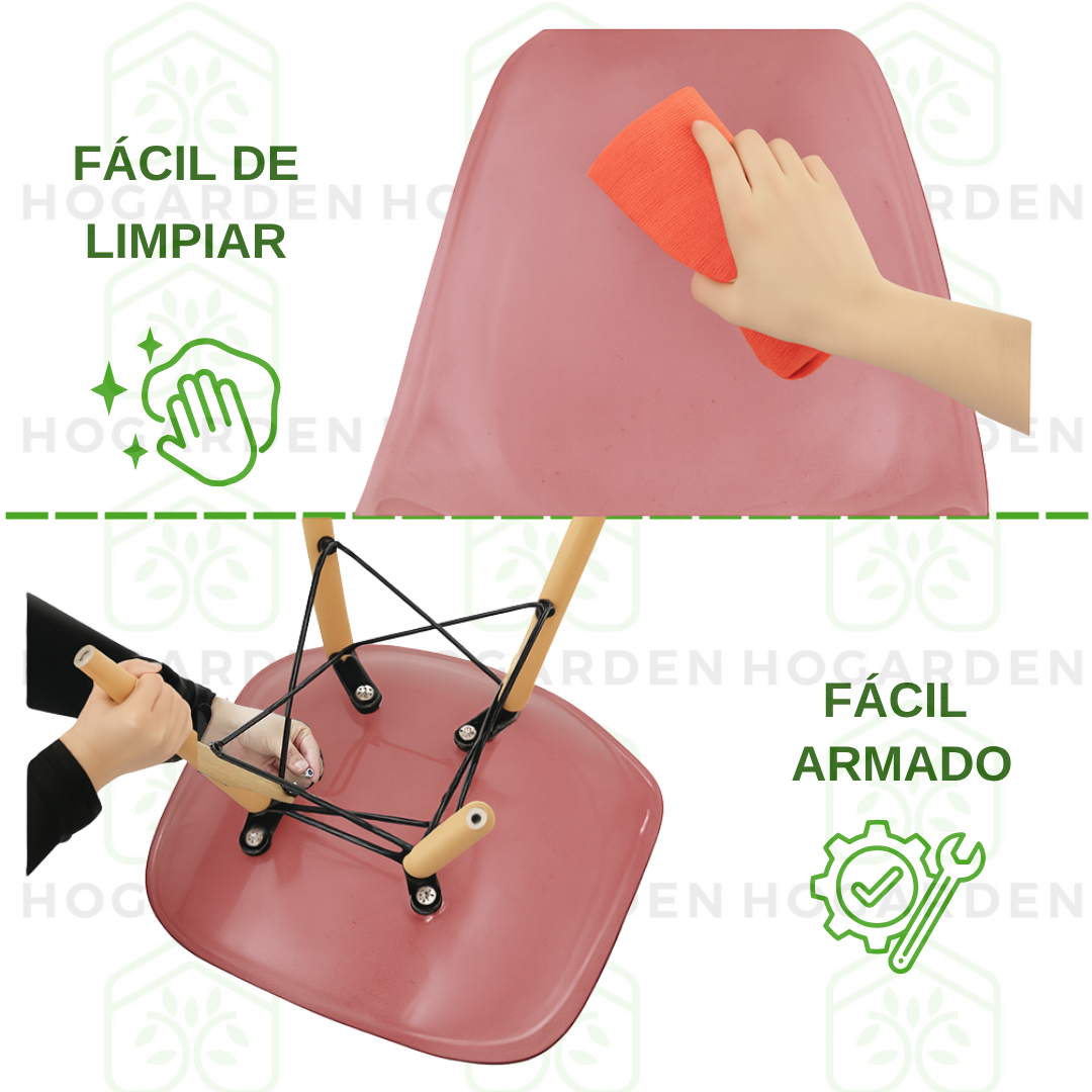 Silla Eames Transparente Rosa