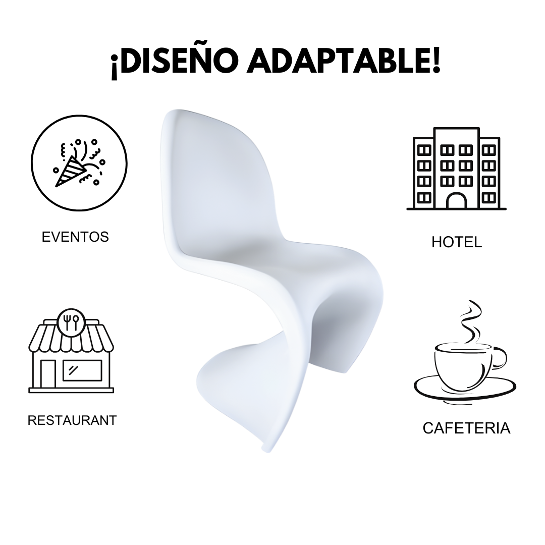 Silla Moderna Estilo Panton Blanco