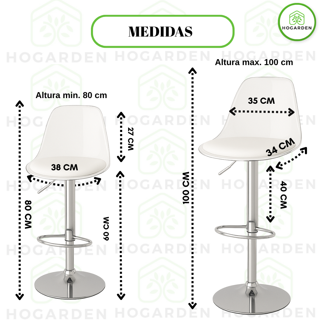 Banco Transparente Alto Eames Para Barra Y Cocina