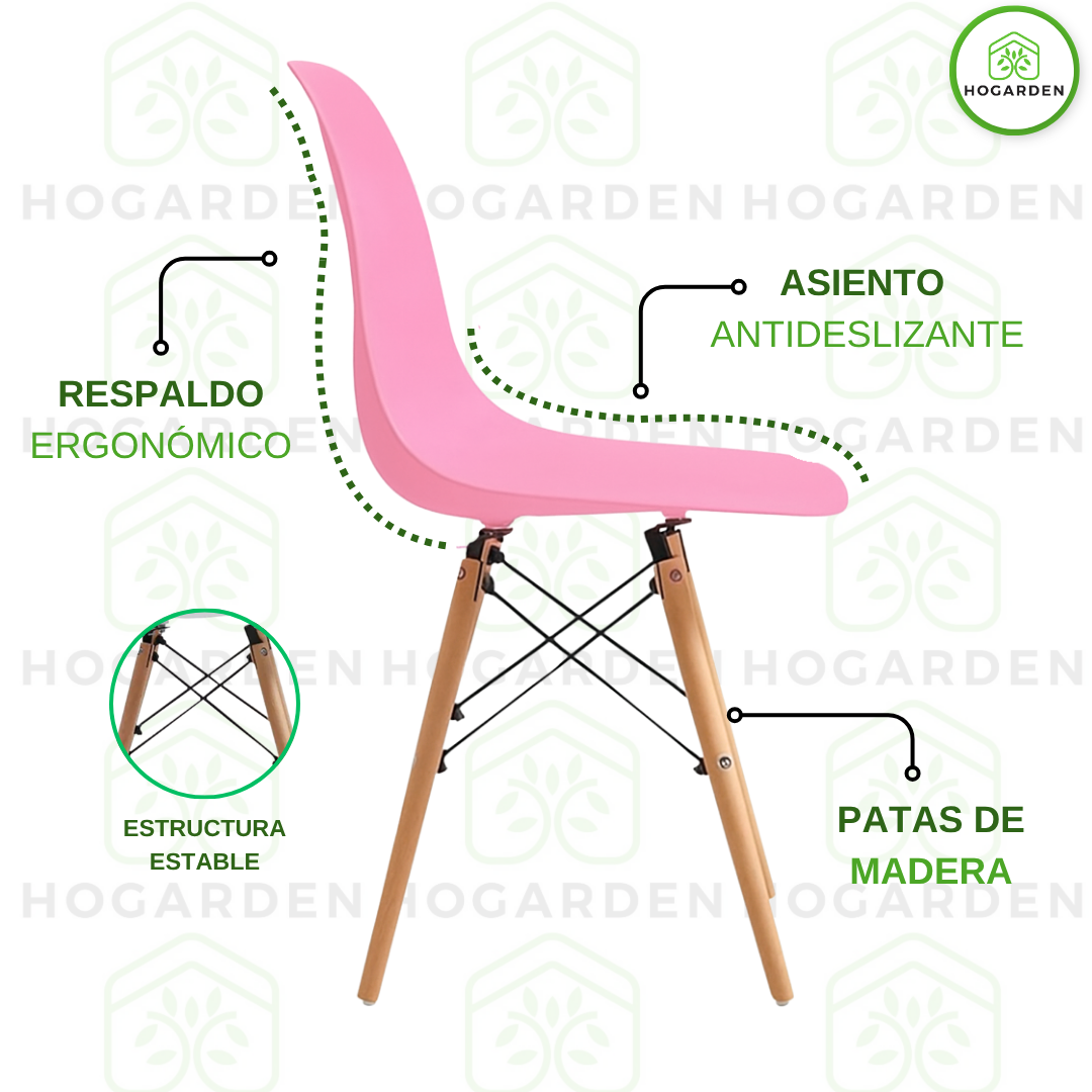 Silla Eames Minimalista Rosa