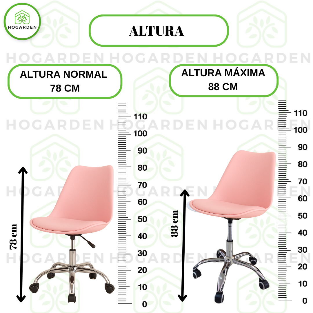 Silla Ejecutiva Eames Con Ruedas Rosa