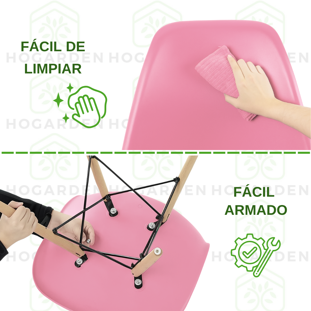 Silla Eames Minimalista Rosa