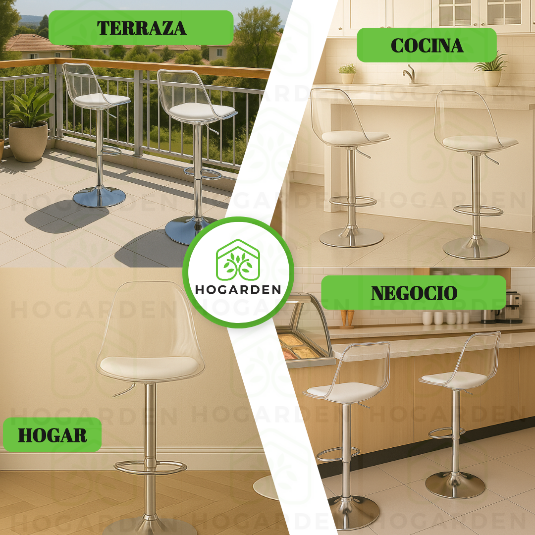 Banco Transparente Alto Eames Para Barra Y Cocina