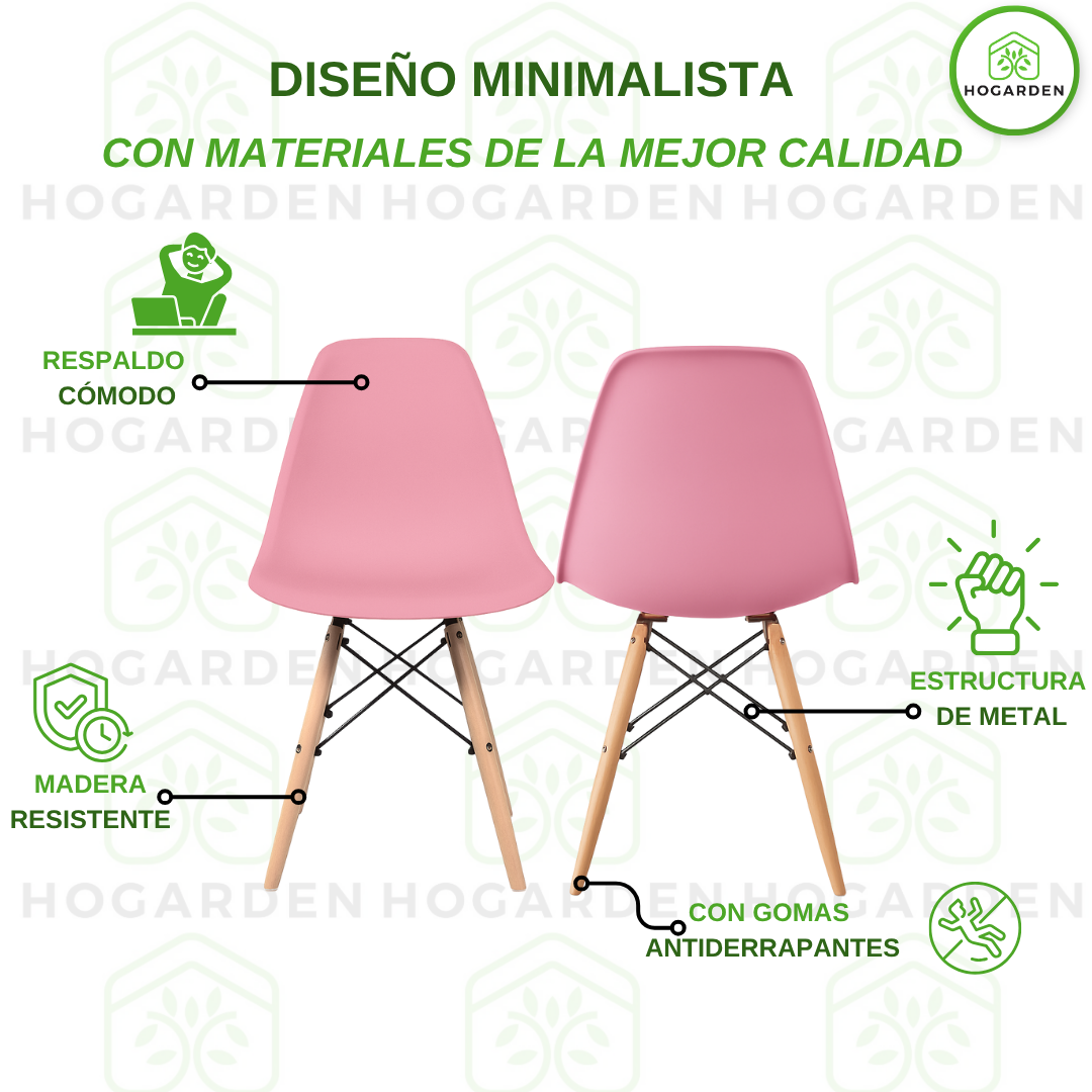 Silla Eames Minimalista Rosa