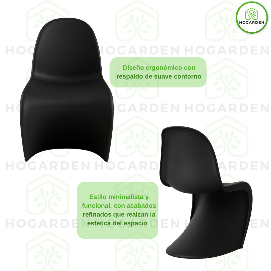 Silla Moderna Estilo Panton Negro