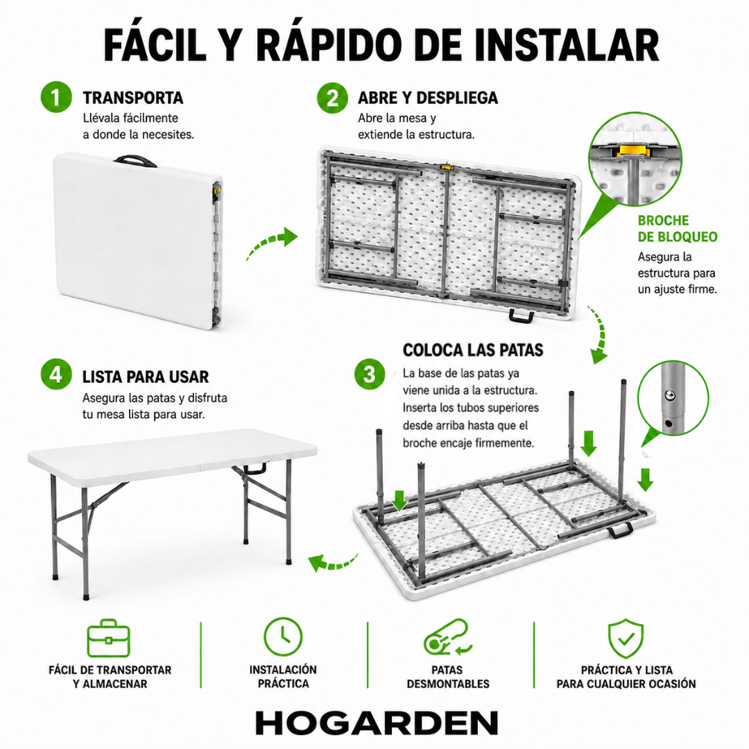 Mesa Plegable Blanca 1.20 M