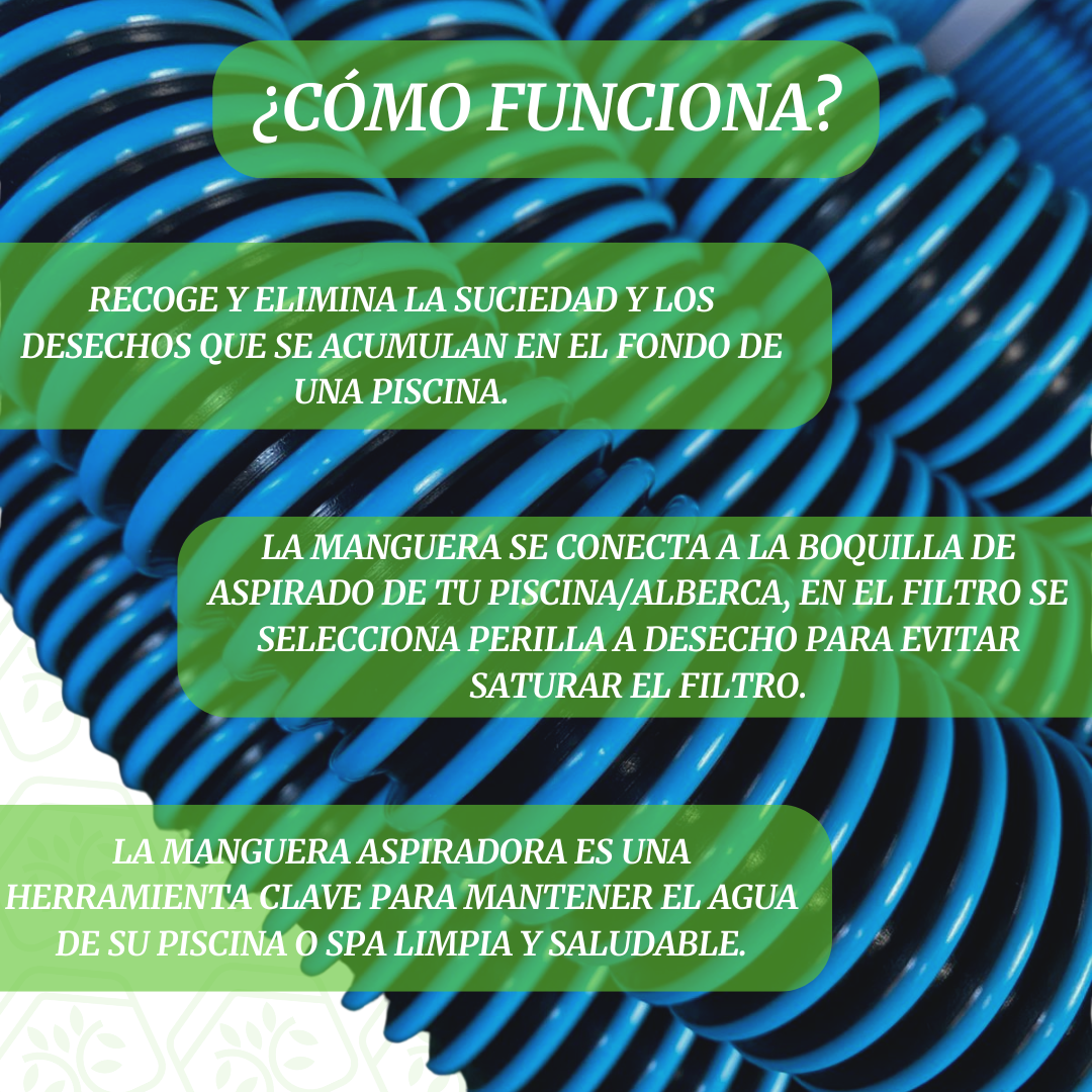 Combo Manguera 12 Con Adaptador Para Limpiar Alberca