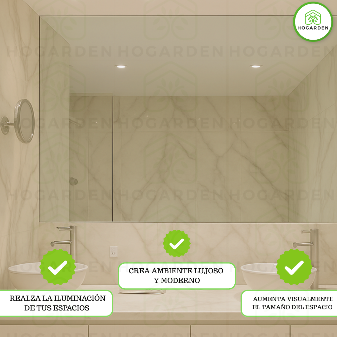 Panel Espejo BCC Plata 1.22x2.44 M Para Decoración