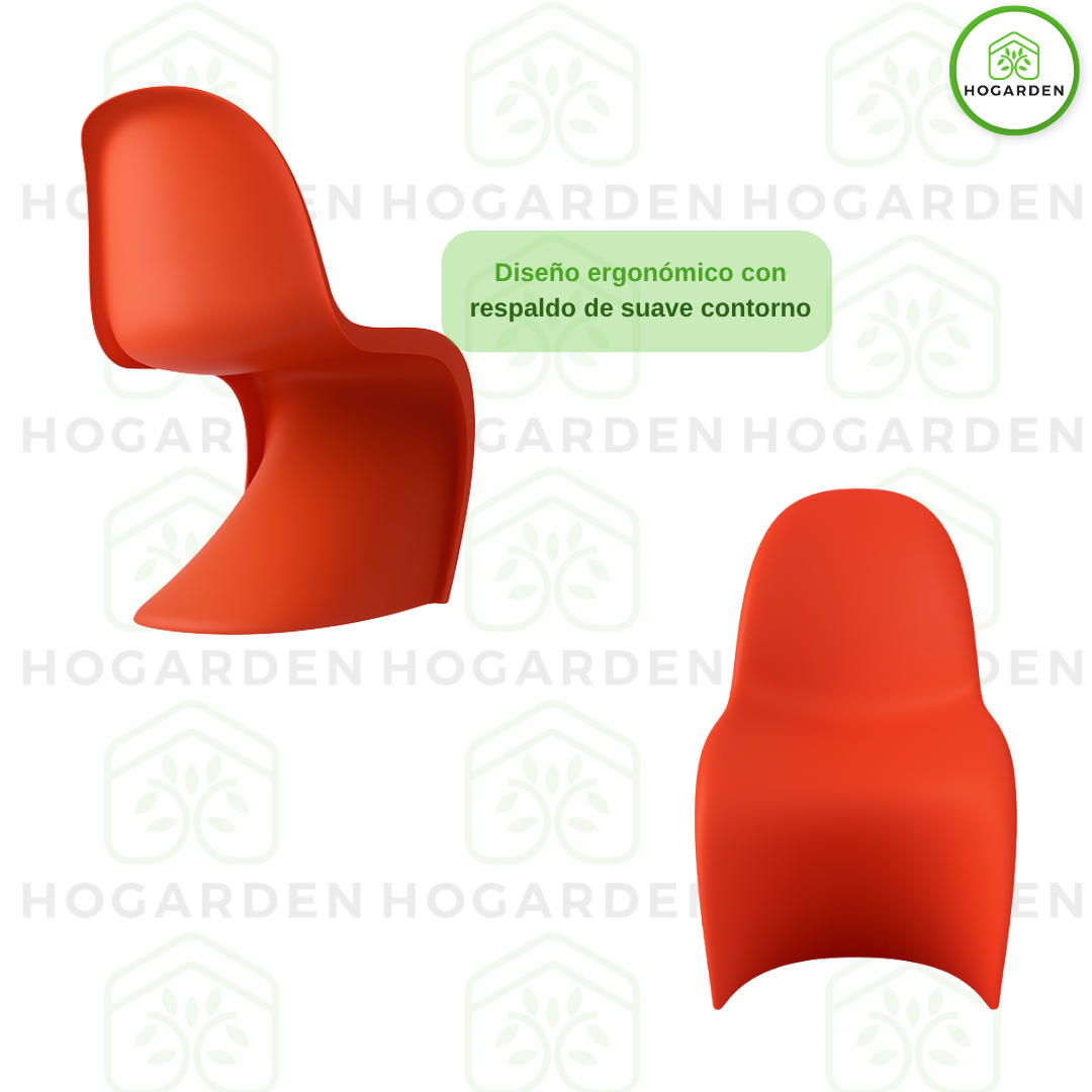 Silla Moderna Estilo Panton Roja