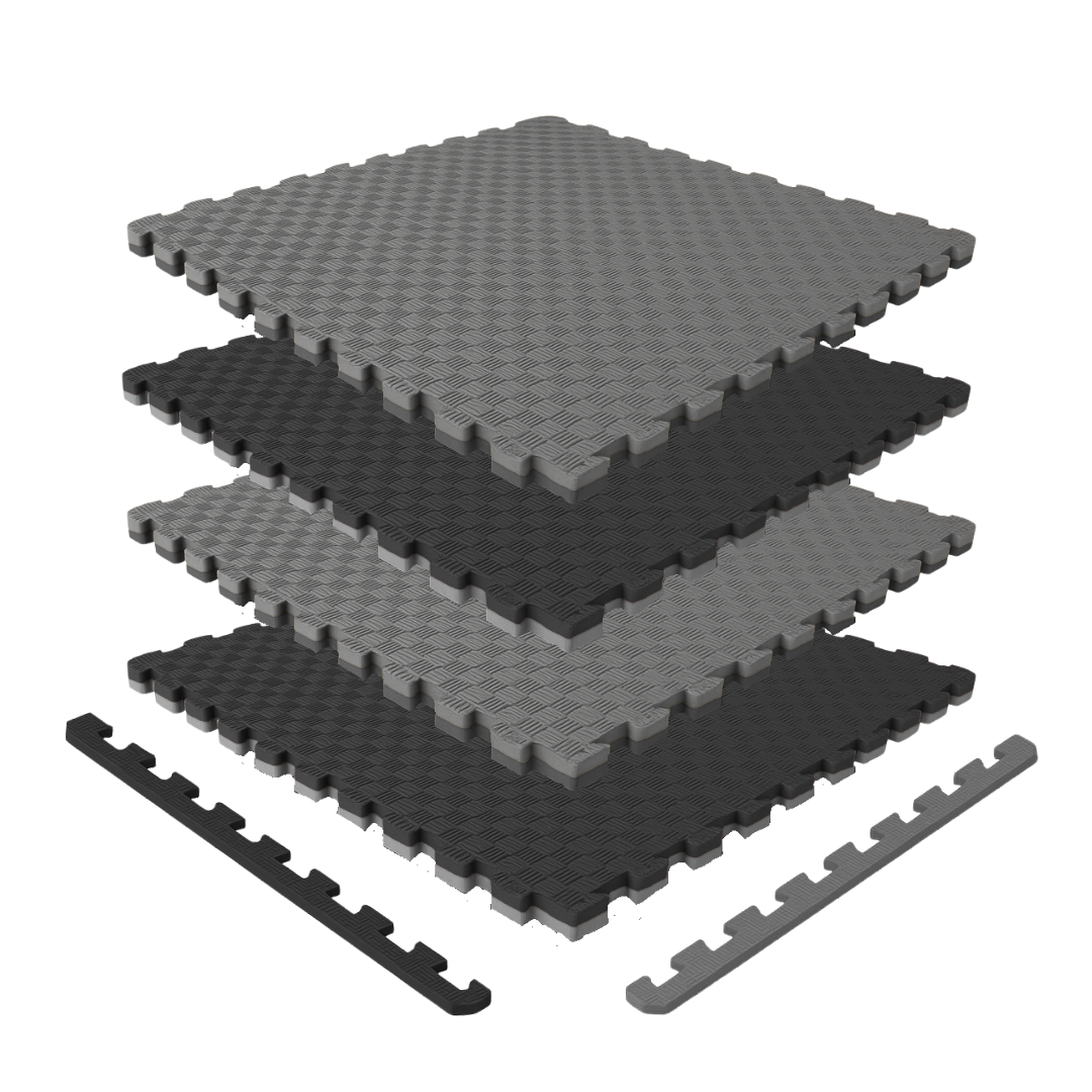 Tatami Piso Artes Marciales 1 M2 Negro Con Gris