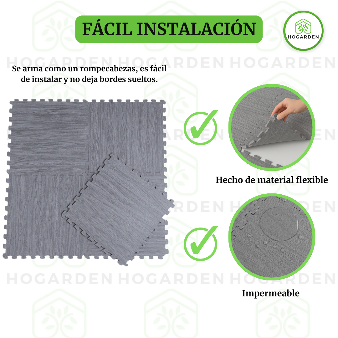 Piso Eva Tipo Madera Gris 1.0cm