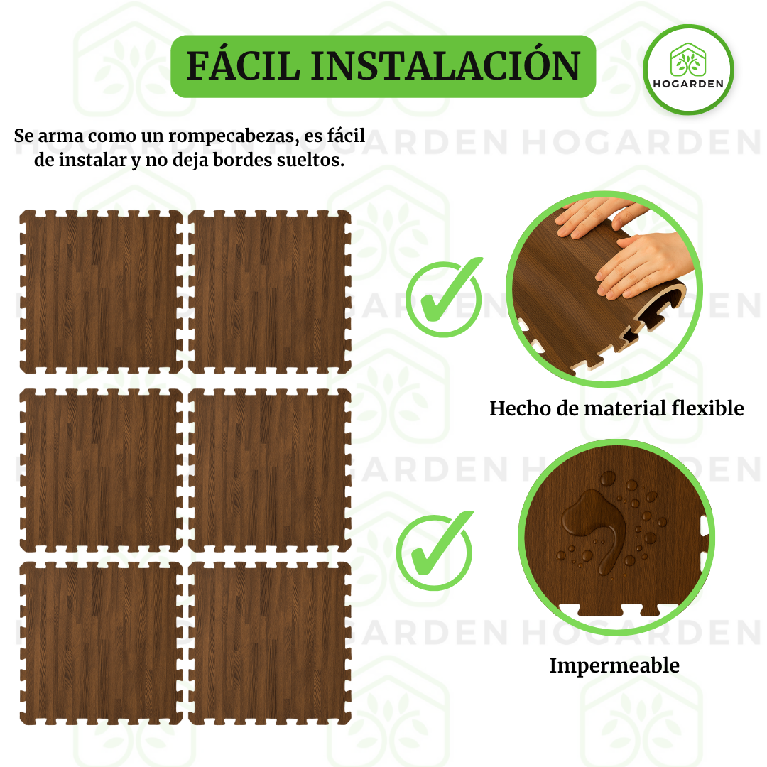 Piso Eva Tipo Madera Chocolate 1.0cm