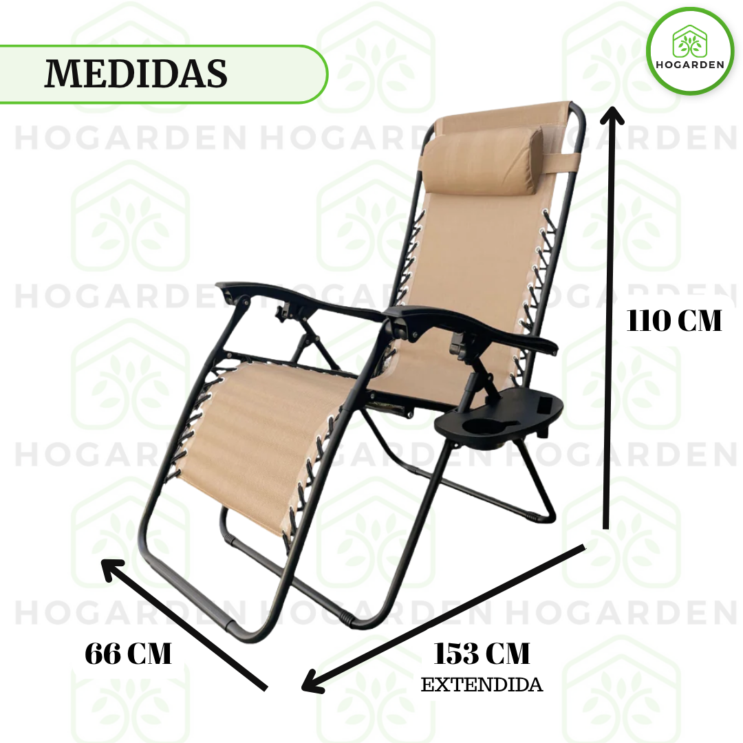 Silla Camastro Gravedad Cero Beige