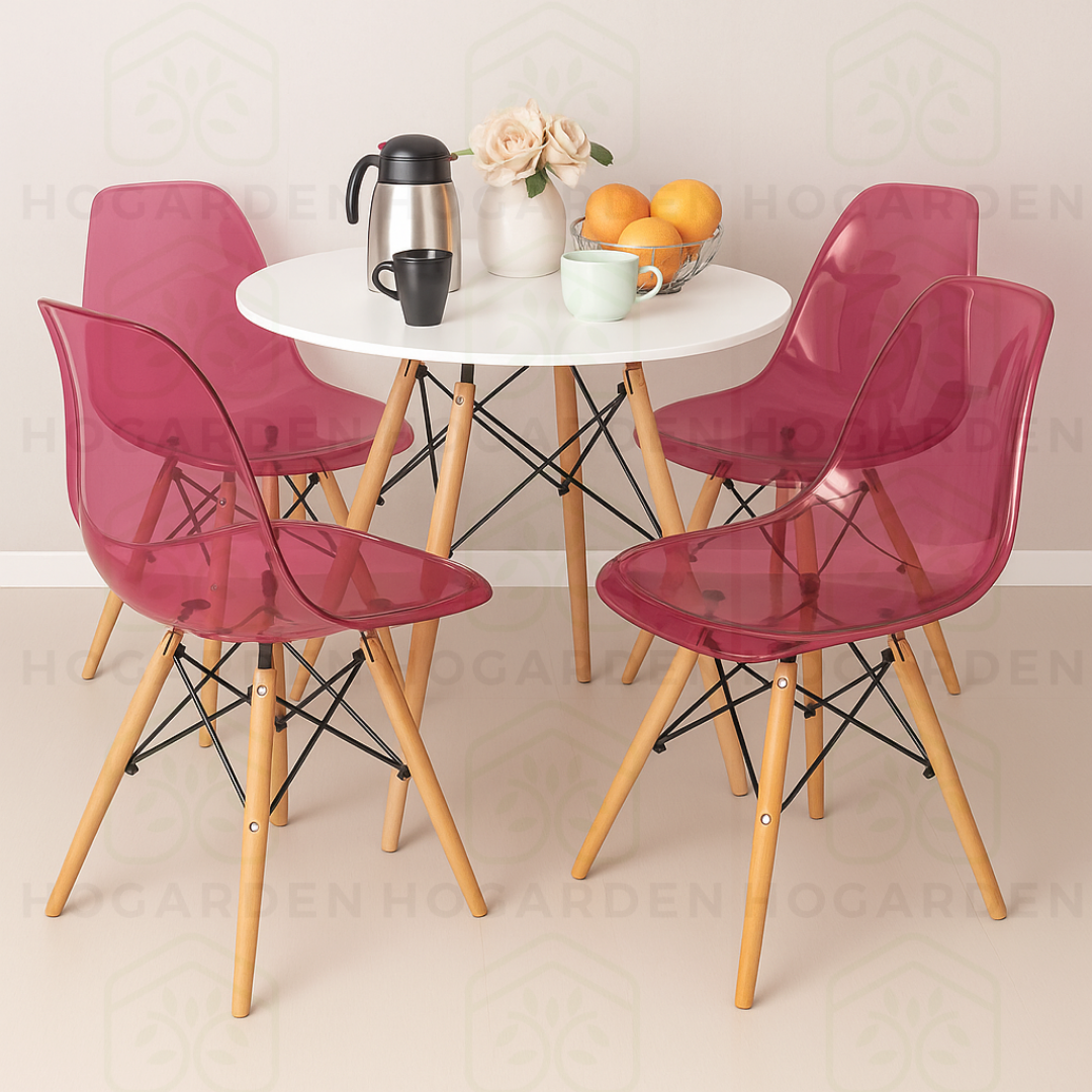 Silla Eames Transparente Rosa