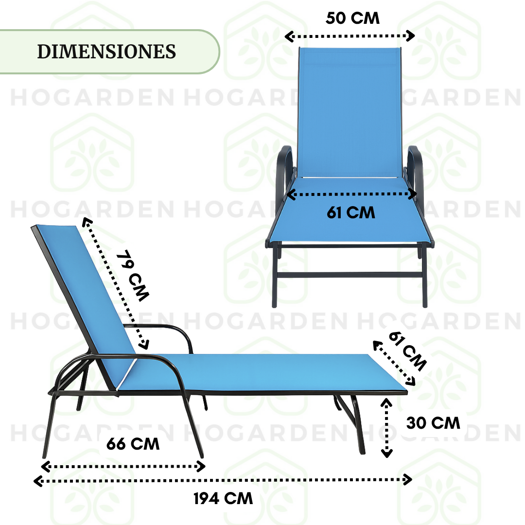 Camastro Metálico Azul Claro