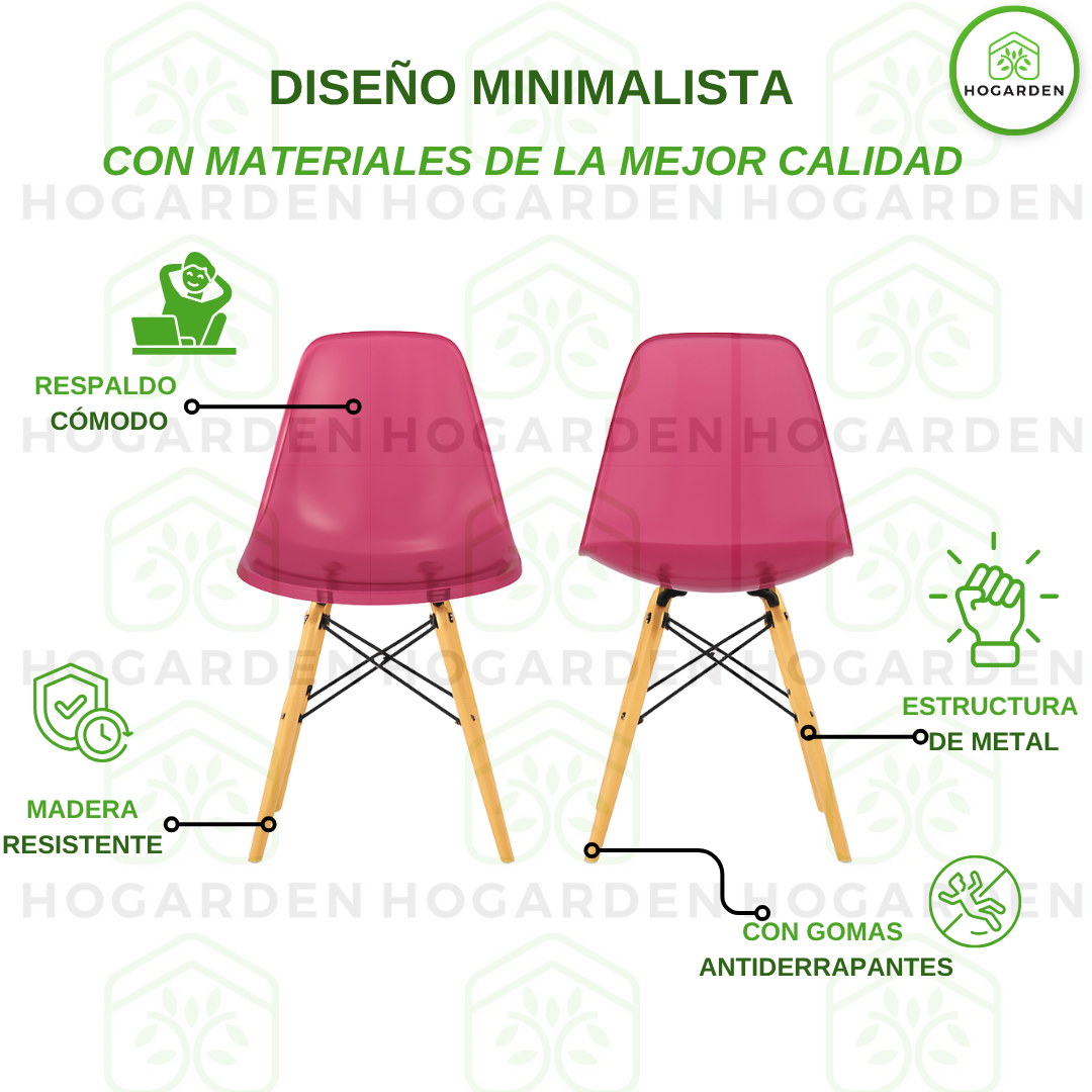 Silla Eames Transparente Rosa