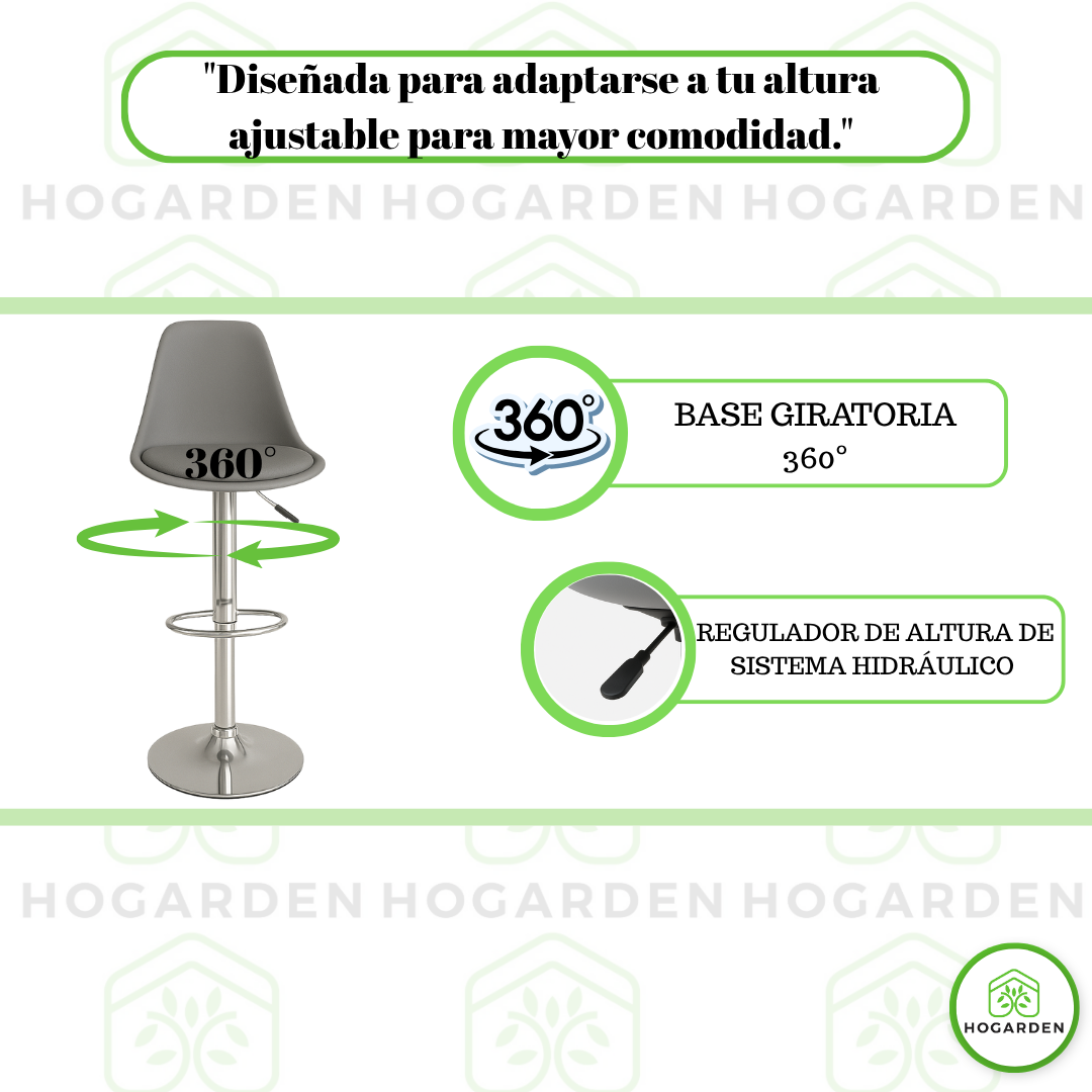 Banco Gris Alto Eames Para Barra Y Cocina