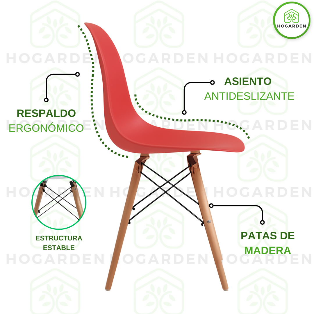 Silla Eames Minimalista Roja