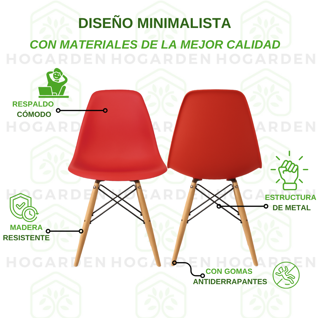 Silla Eames Minimalista Roja