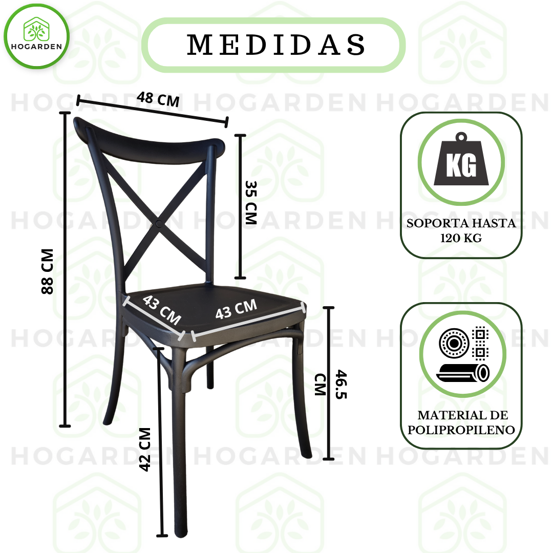 Silla Crossback Negro Para Eventos